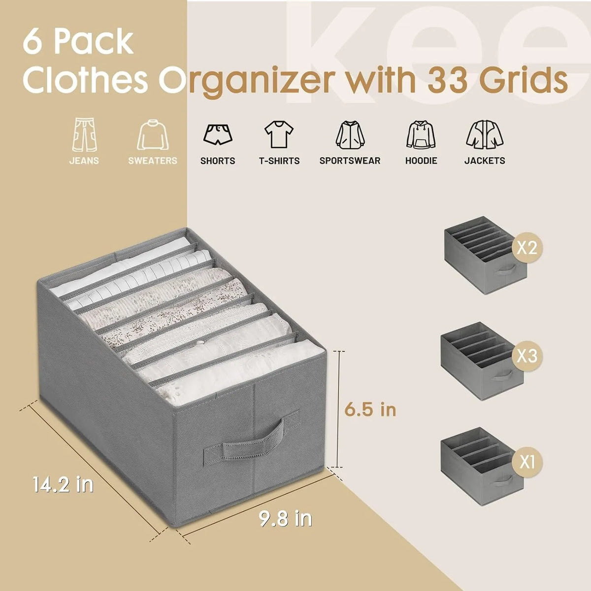 6-Pack Clothes Organizer | منظم ملابس 6 قطع
